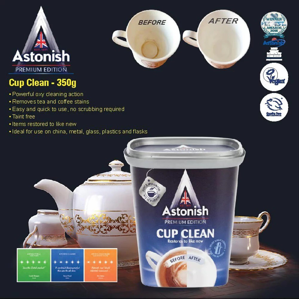 Bột tẩy rửa cặn trà cà phê Astonish 350g Anh Quốc