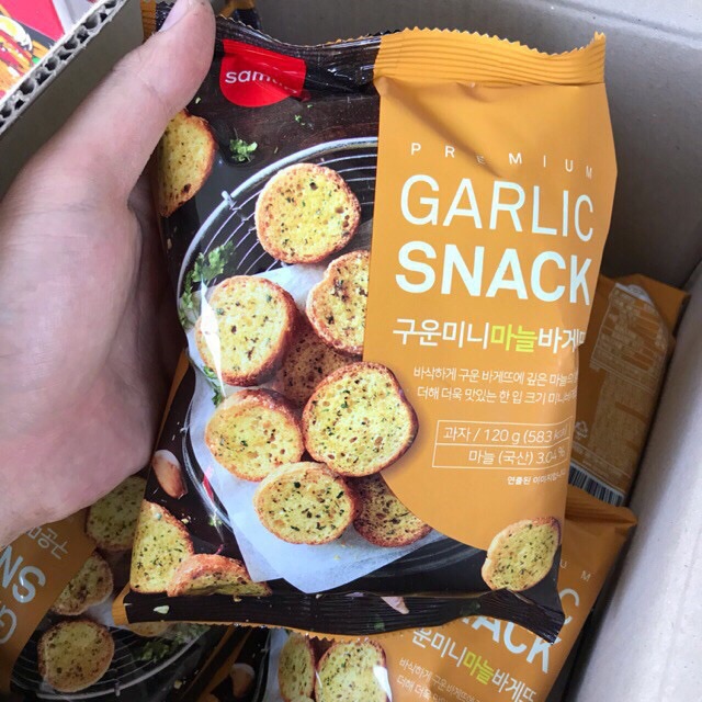 Bánh Mì Sấy Bơ Tỏi Hàn Quốc Garlice Snacks 120gr