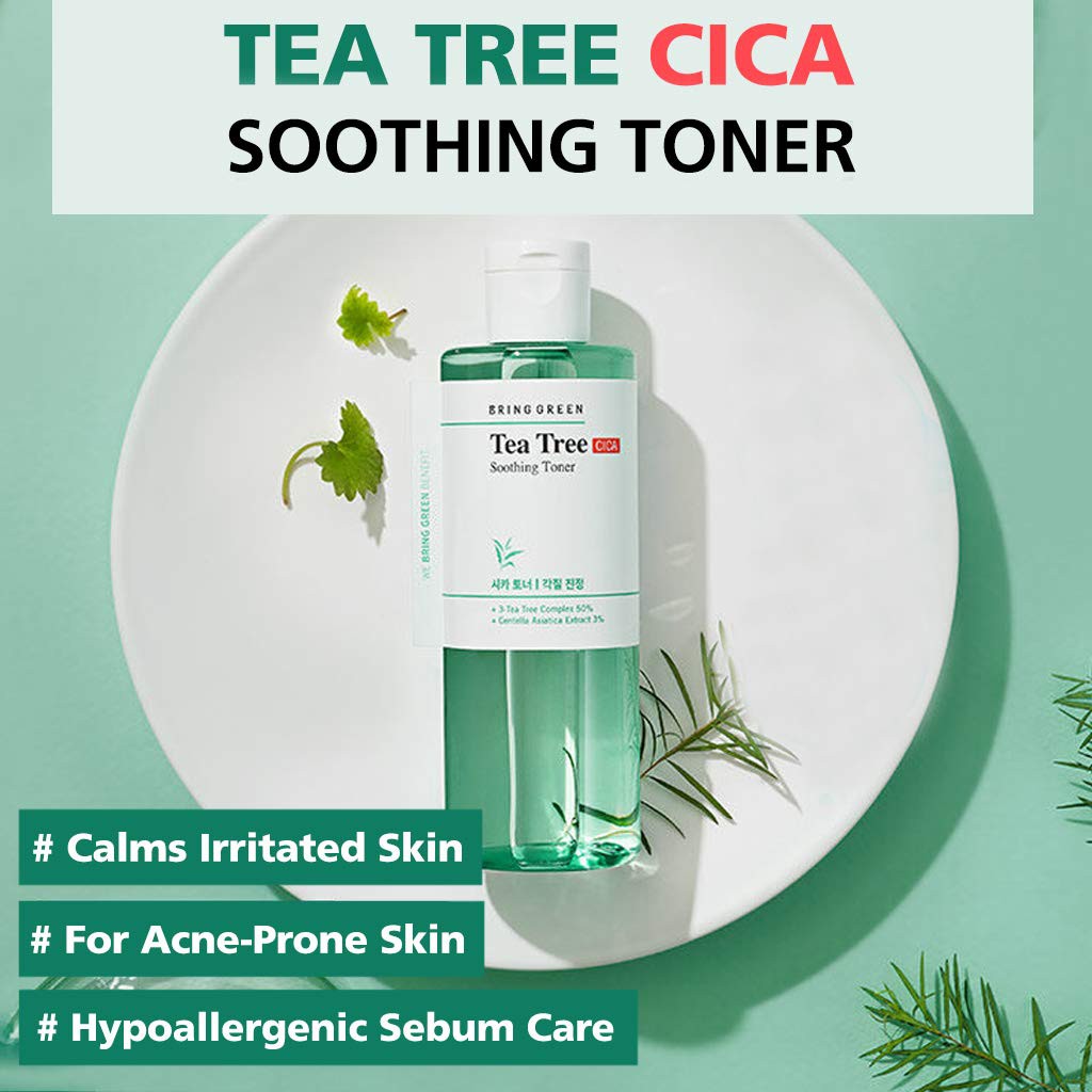 Nước hoa hồng BRING GREEN TEA TREE CICA SOOTHING TONER 250ml