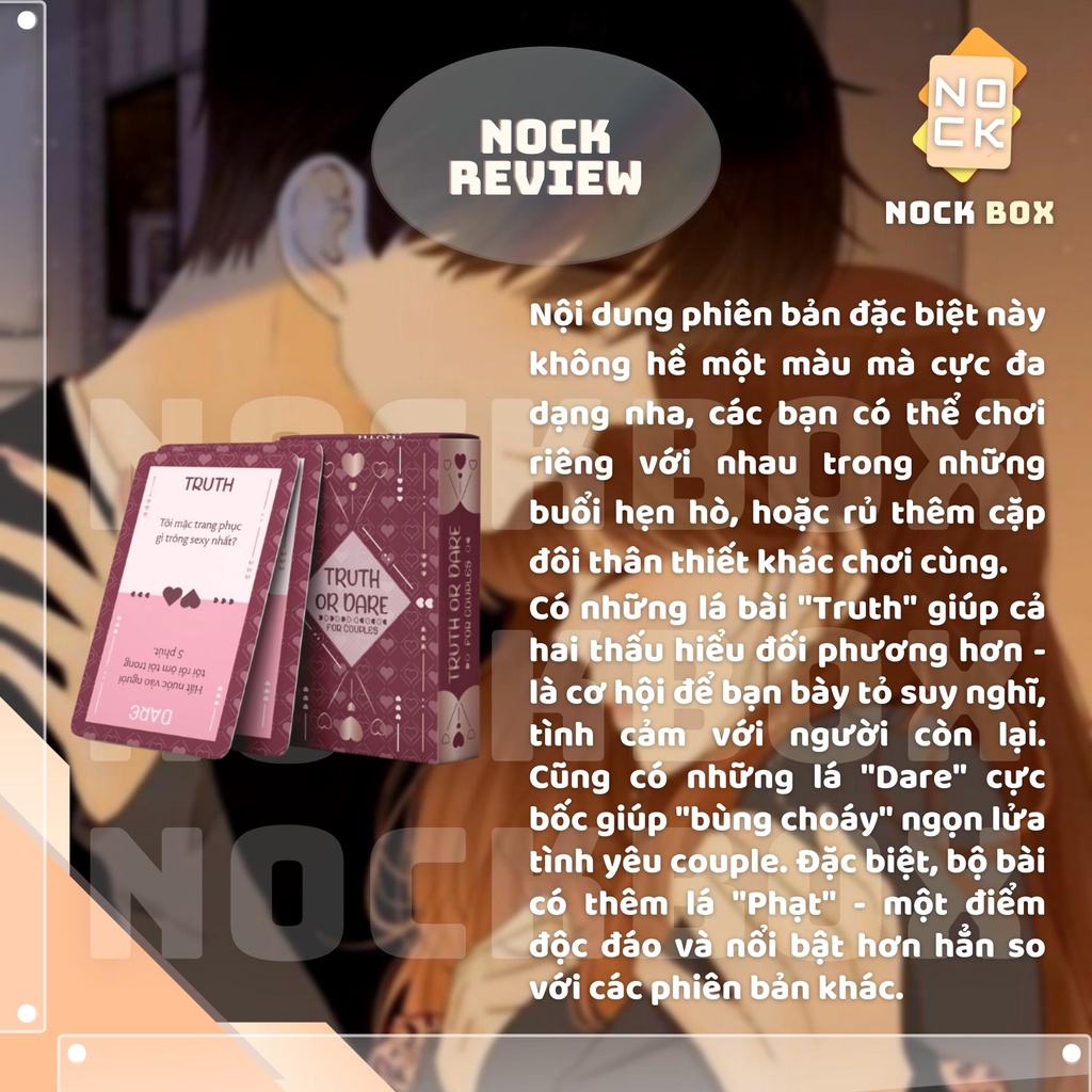 Bài Tình Yêu Truth or Dare Couple - Bộ Drinking Game cặp đôi thật hay thách cho buổi date hâm nóng tình cảm đến sâu lắng
