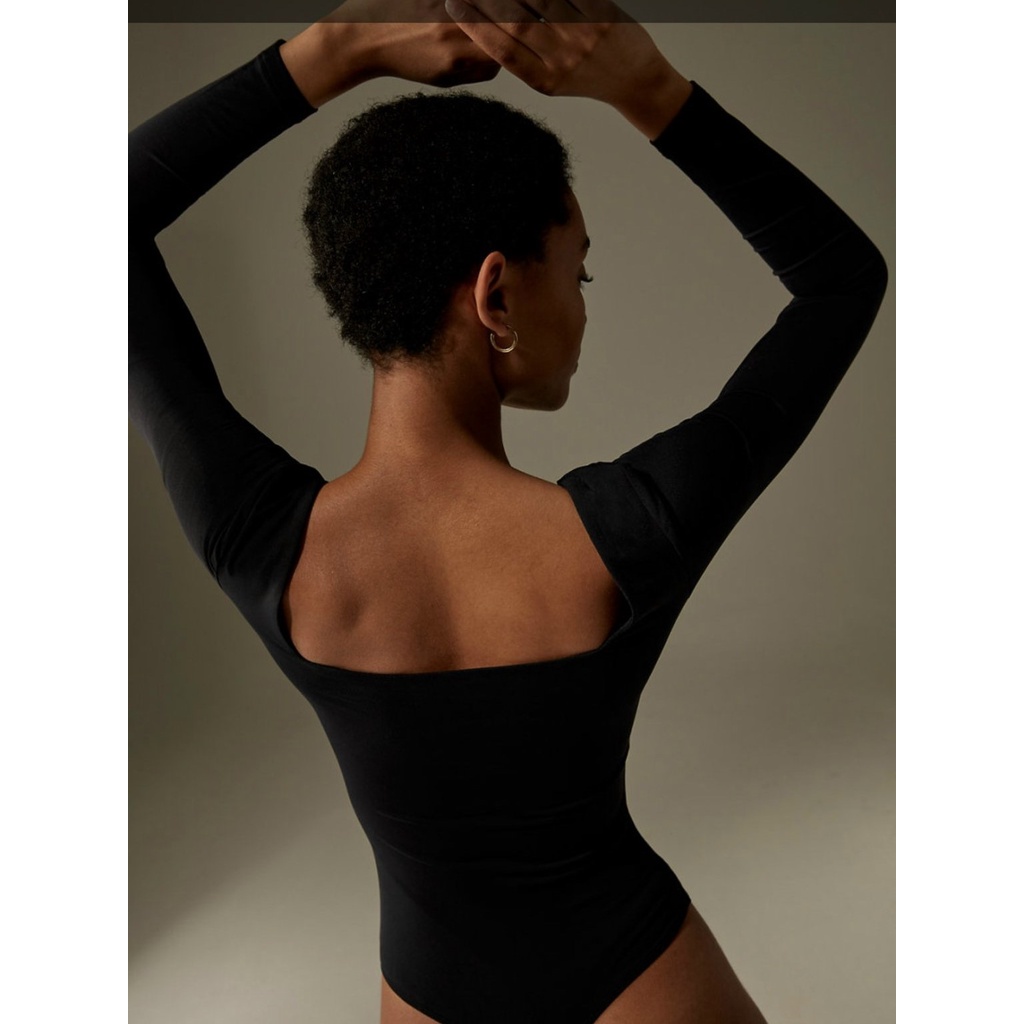 Bodysuit dài tay cổ vuông nữ vnxk jangx Babaton / Chất thun pha spandex / 2 lớp / Nhiều màu | BigBuy360 - bigbuy360.vn