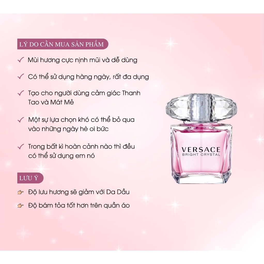 Nước hoa nữ Versace Bright Crystal Dễ Thương Cuốn Hút EDT 90ml - Dầu thơm nữ tinh tế cá tính - Daikon Store
