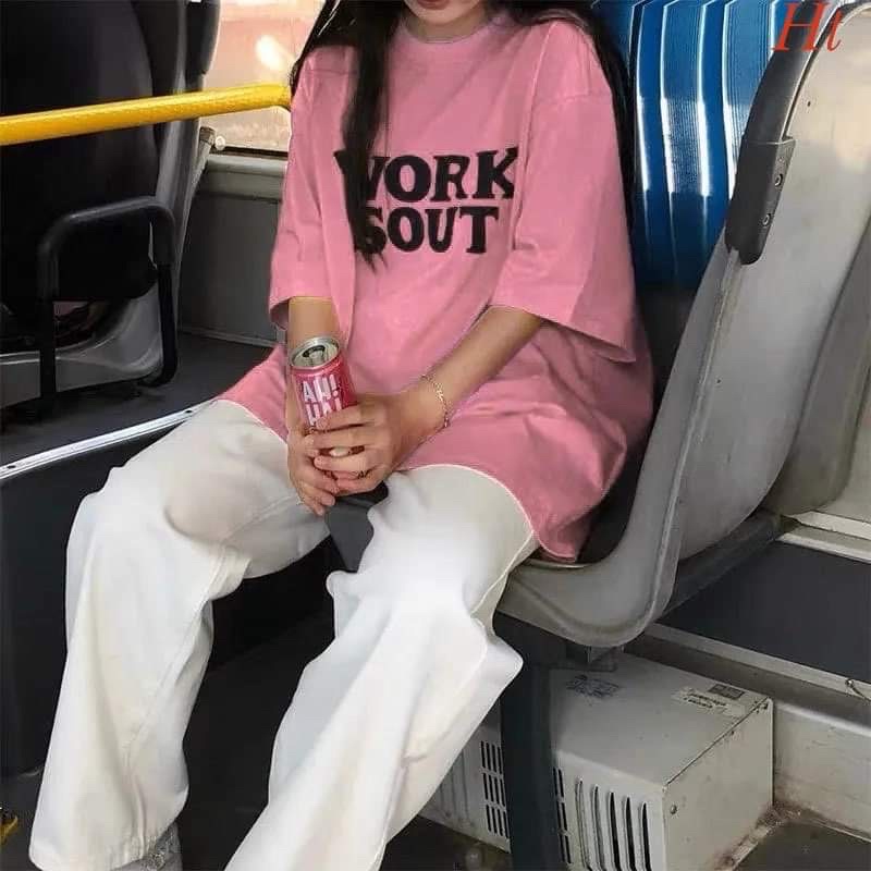 Bộ áo work +quần xuông trắng HT12