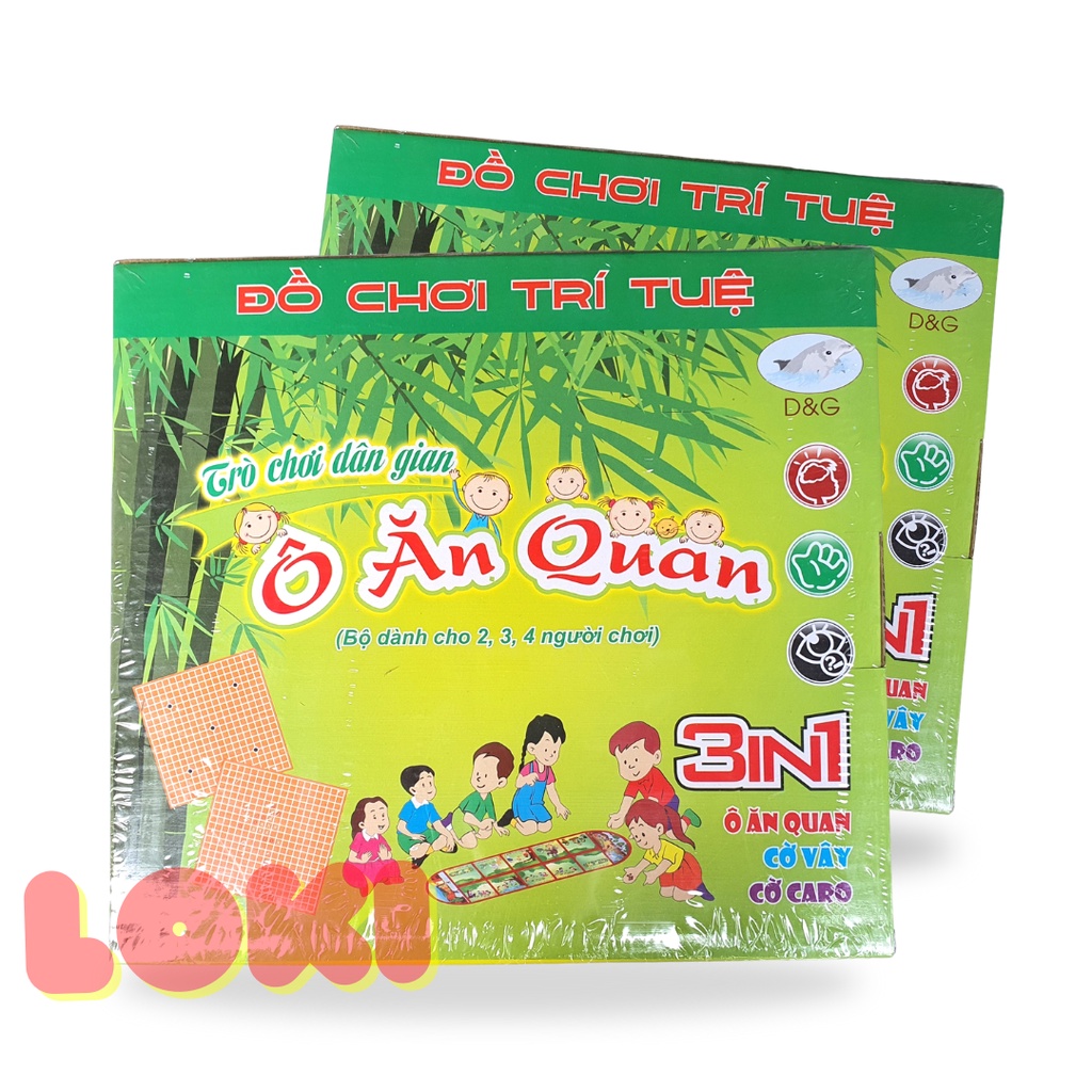 Ô Ăn Quan - Cờ Vây - Cờ Caro - Trò Chơi Dân Gian- Đồ Chơi Trí Tuệ 3 in 1