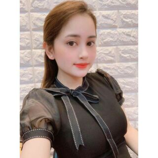 Váy tay van,  cổ nơ  siêu hót (kèm ảnh thật)