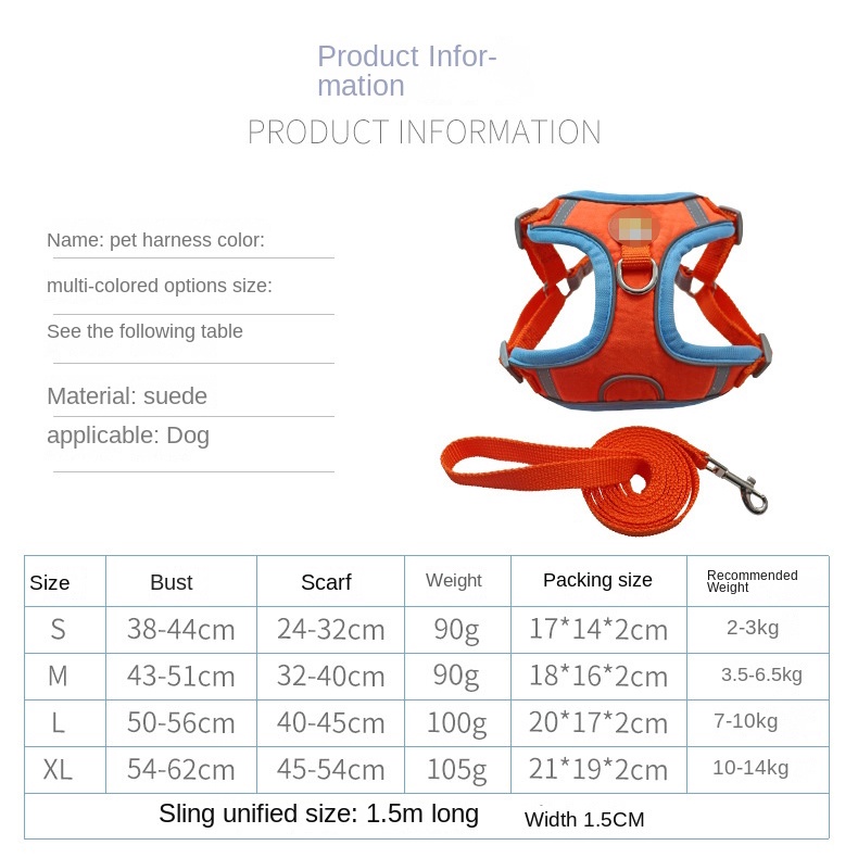 Dây Dắt Thú Cưng Đi Dạo Kèm Dây Dắt Tiện Dụng Cho Cún Cưng