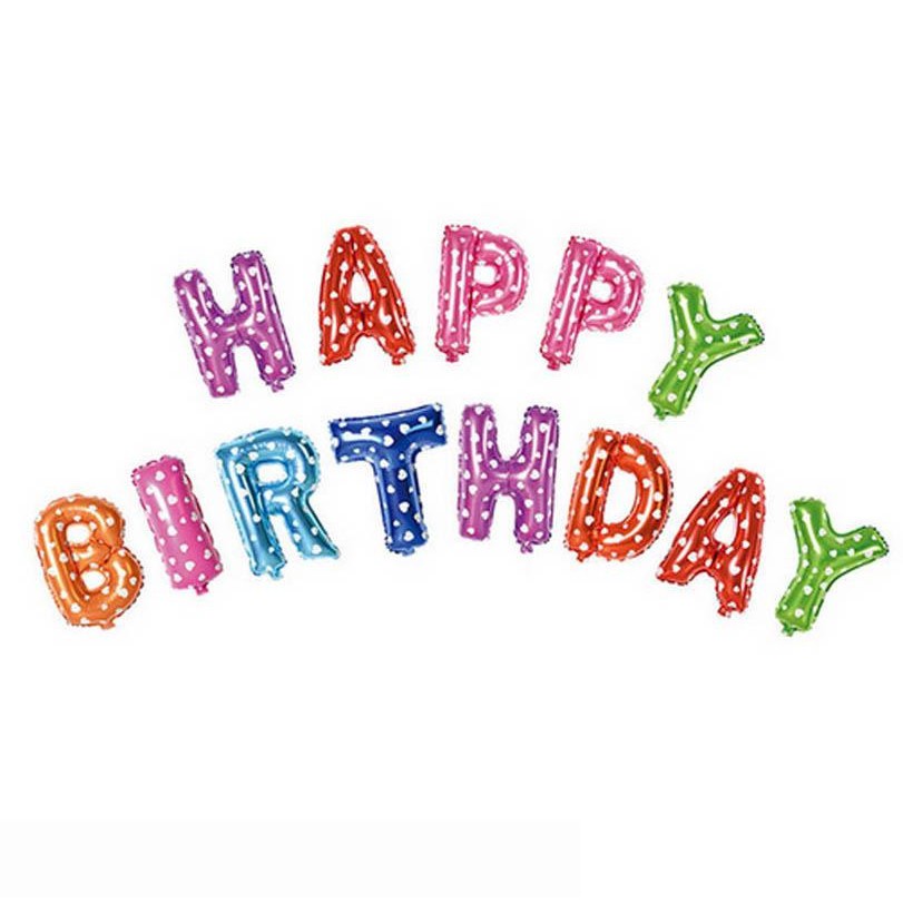 Set bong bóng chữ Happy Birthday size 40cm bịch 1 set bong bóng trang trí sinh nhật Phụ kiện trang trí sinh nhật