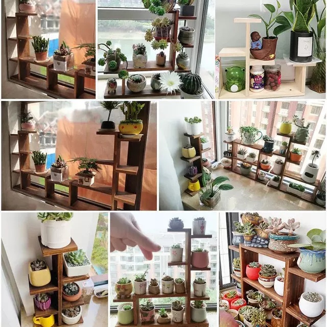Giá để chậu cây mini bàn làm việc,bàn học bằng gỗ thông cao cấp