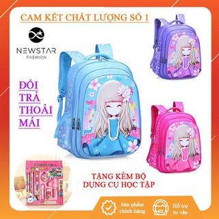 [Tặng Bộ Dụng Cụ Học Tập]Ba lo học sinh chống gù, Cặp xách Cho Bé Gái Họa Tiết Đáng Yêu