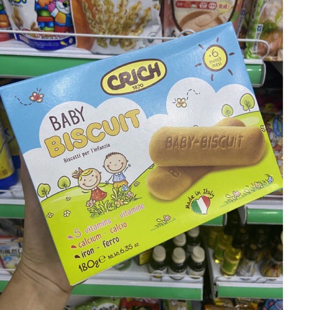 Bánh Crich Baby Biscuit cho bé 6 tháng hộp 180g