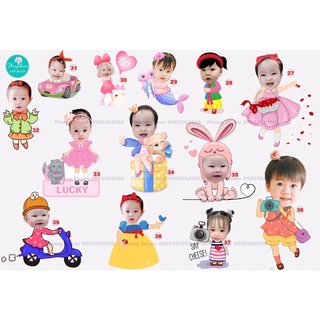 Thiết kế chibi sinh nhật, trang trí sinh nhật bé gái