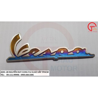 NEW - TEM TITAN CHỮ VESPA NHỎ SIÊU ĐẸP
