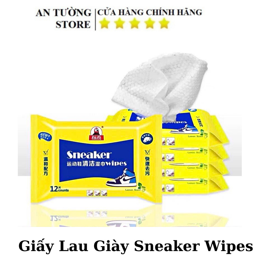 Giấy Lau Giày Sneaker Wipes Tiện Dụng Dạng Gói 12 Tờ