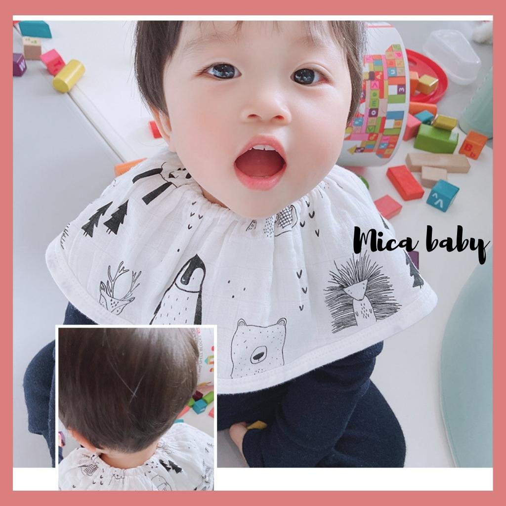 Yếm cổ tròn xoay sợi tre siêu mềm mại xinh xắn cho bé Mica baby