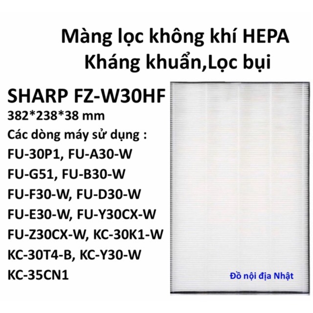 Màng lọc Hepa Sharp Khô FU-A30-W ( 382 * 238 *38 mm )