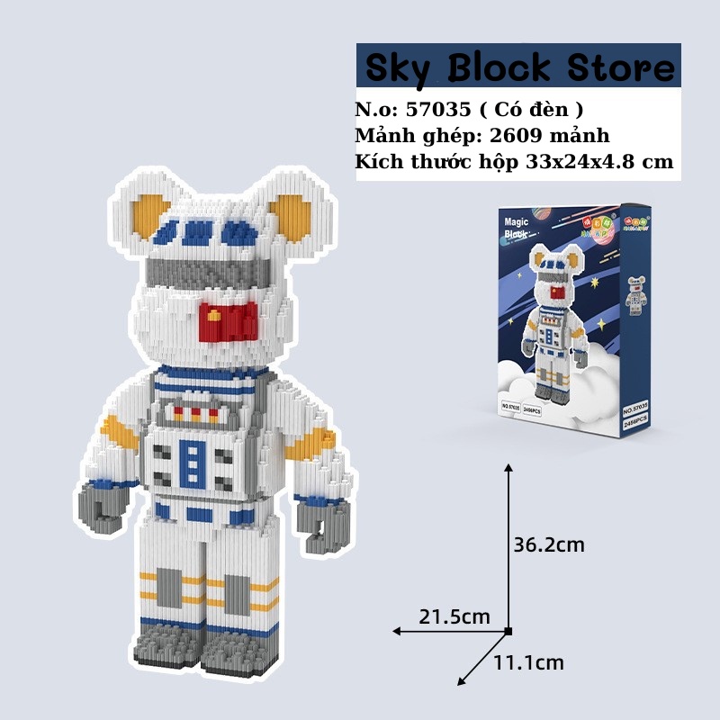 Đồ chơi lắp ráp, đồ chơi lắp ghép 3D mô hình bearbrick 36cm