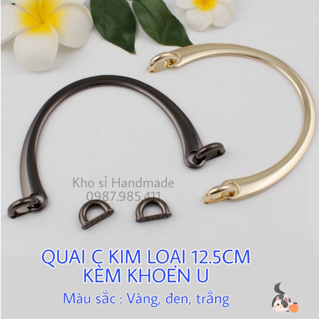 Quai C Cầm Túi Xách Kim Loại Kèm Khoen U