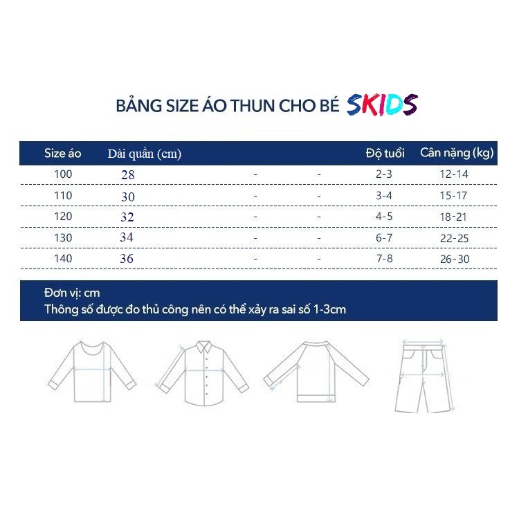 Quần đùi bé trai hàn quốc thun cotton cho trẻ em 2 đến 8 tuổi SKIDS