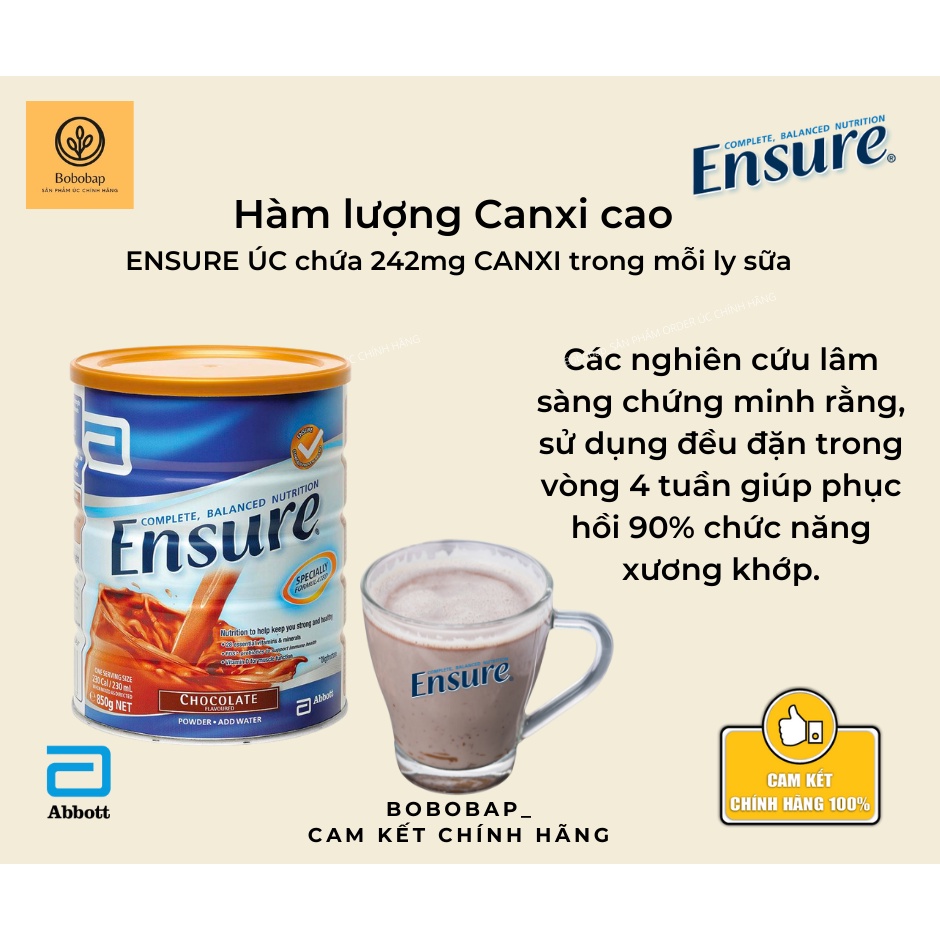 [HCM] SỮA ENSURE ÚC 850G VỊ SOCOLA _ ENSURE CHOCOLATE 850G