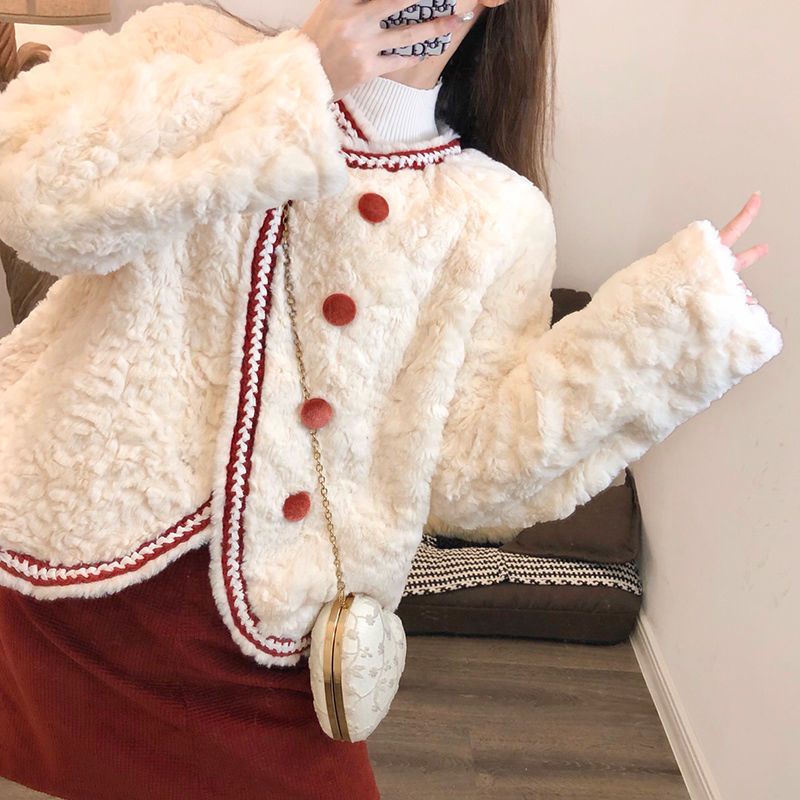 Sét Áo Khoác Lông Kèm Chân Váy Dạ Lót Lông Phong Cách Hàn Quốc ❤️
