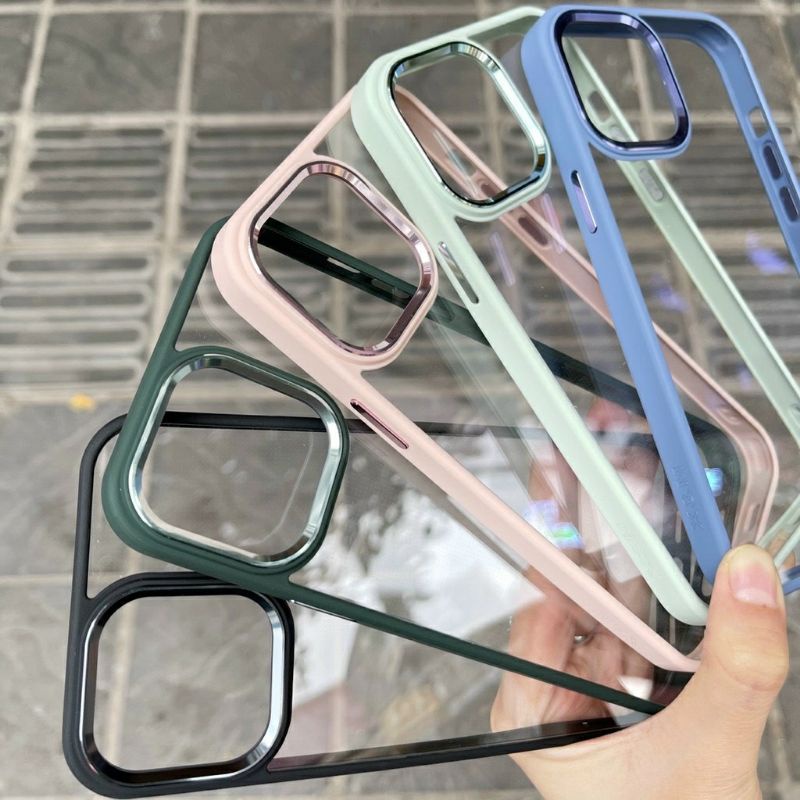 Ốp lưng Iphone 14 pro max , 14 pro , 14 plus , 14 ,13 Pro Max,13 pro,13, 12 pro max viền màu X&M siêu đẹp