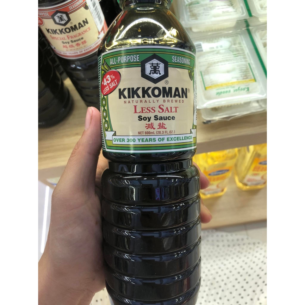 Nước Tương Kikkoman 43% Less Salt 600ml - Nước tương số 1 Nhật Bản