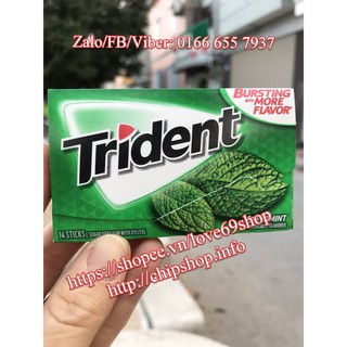 Kẹo Cao Su Trident Spearmint Không Đường Vị Bạc Hà