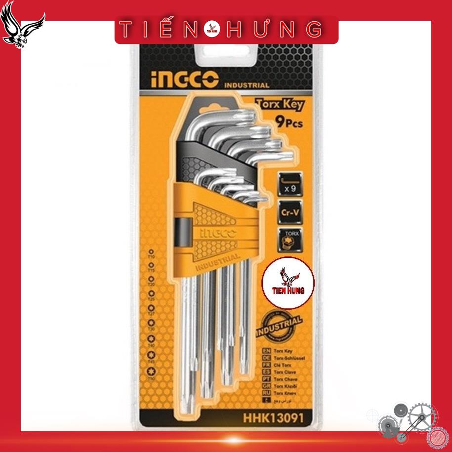 Bộ lục giác bông dài 9 cây INGCO HHK13091