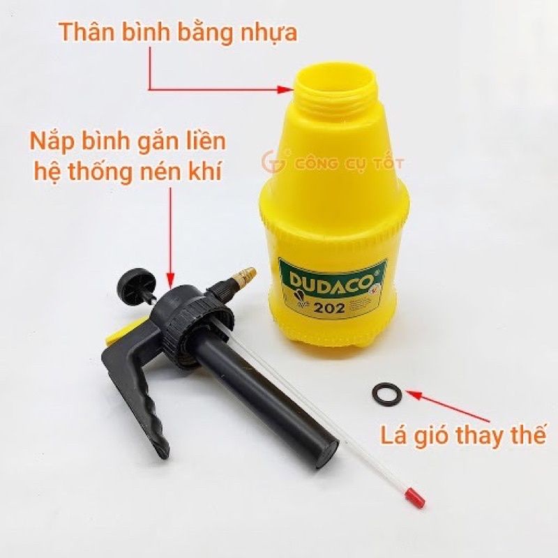 BÌNH XỊT PHUN SƯƠNG TƯỚI CÂY HUHACO LOẠI 2 LIT