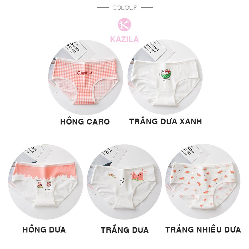 [Mã 12FASHIONSALE1 giảm 10K đơn 50K] Quần lót Teen nữ dễ thương hình Dưa Hấu, Quần lót nữ cotton kháng khuẩn Kazila QLT6 | BigBuy360 - bigbuy360.vn