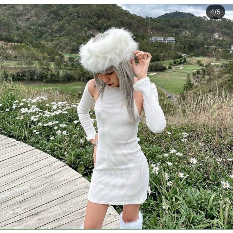 SET ĐẦM TRẮNG BODY CỔ YẾM KÈM KHOÁC CROP KTGIMI (Kèm ảnh thật)