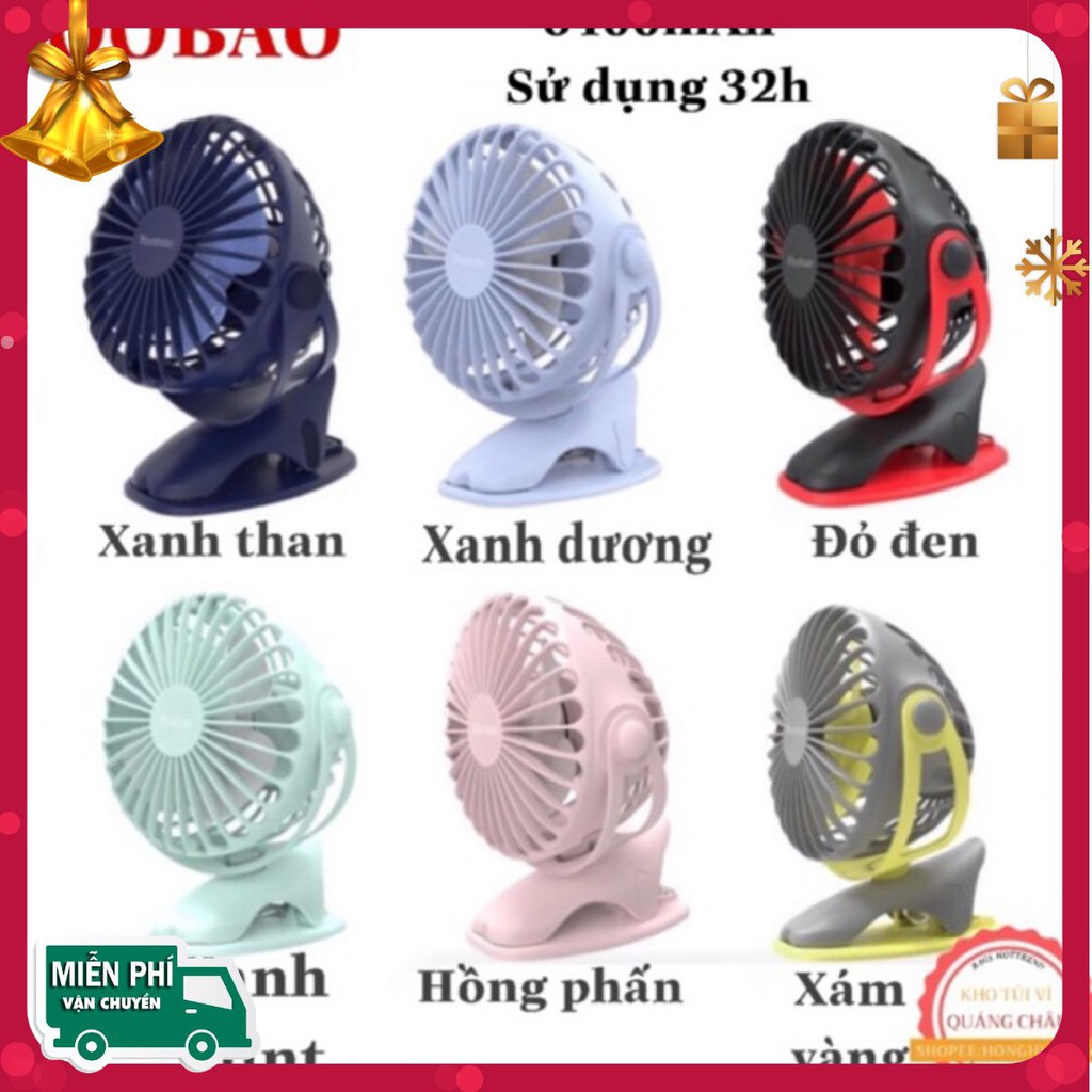 QUẠT SẠC MINI YOOBAO🎁FREESHIP🎁 QUẠT Yoobao 6400mAh xoay góc 720 độ, 32 tiếng, đế kẹp F04