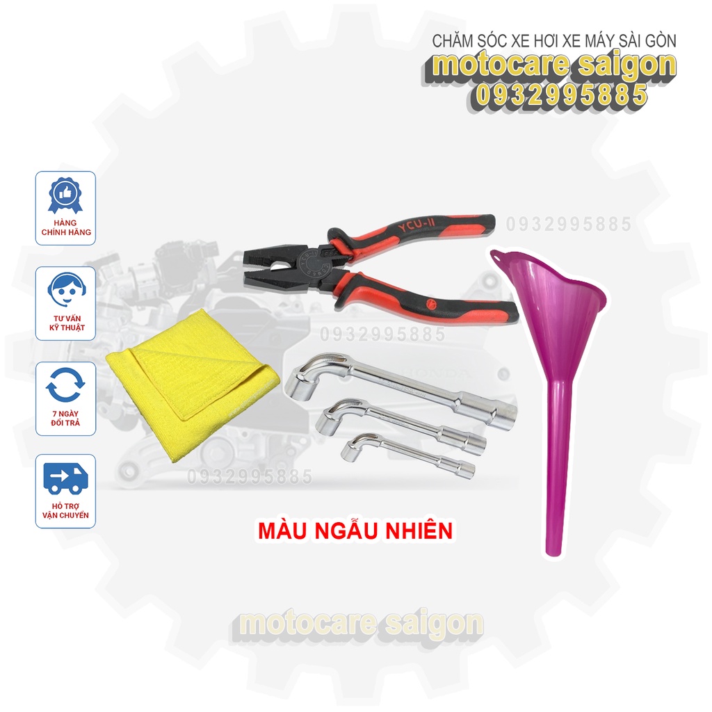 BỘ DỤNG CỤ THAY NHỚT CHO XE MÁY GỒM: ĐẦU ỐC VẶN BẰNG ĐIẾU MỞ ỐC, KÌM MỞ....
