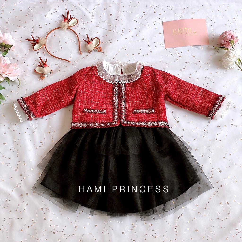 Áo Khoác Dạ Tweed Chanh Xả 4 Màu Cho Bé Gái HAMI PRINCESS ❤️