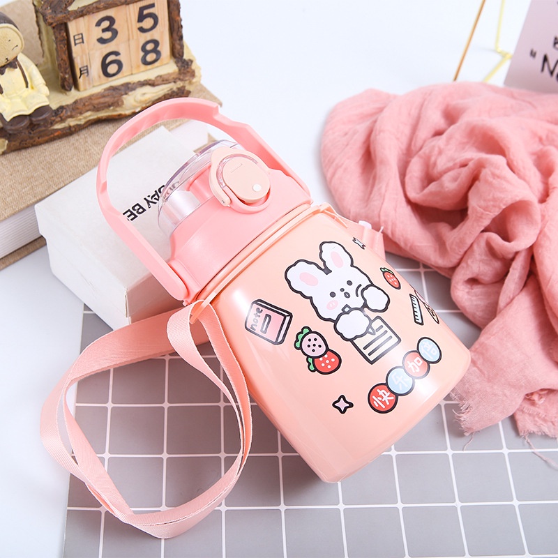 [TẶNG KÈM STIKER] Bình Giữ Nhiệt Bụng To cute Bình Đựng Nước Inox304 Bụng Bự Dung Tích 800ML.
