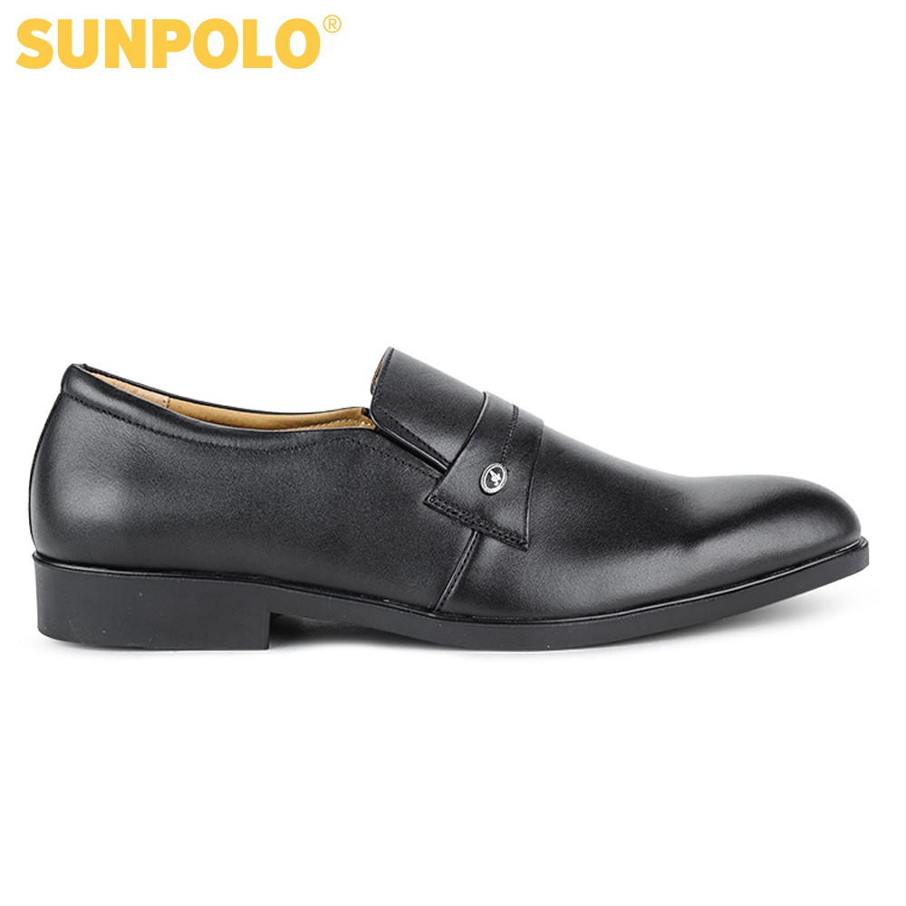 Giày Tây Nam Da Bò SUNPOLO Đen Nâu SUKT0531DN
