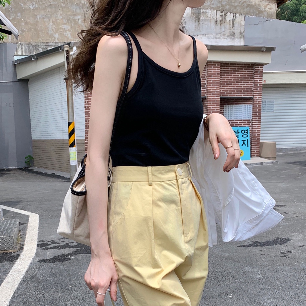 Áo croptop sát nách kẻ sọc màu sắc trẻ trung ngọt ngào 44282