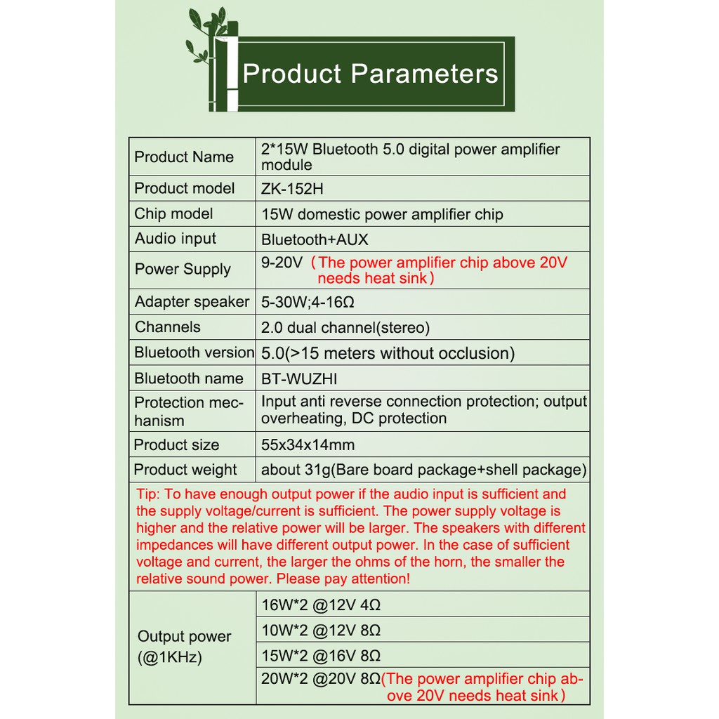 Bảng Mạch Khuếch Đại Âm Thanh 2x15w Bluetooth 5.0