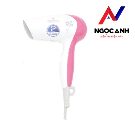 Máy sấy tóc Bluestone HDB-1821B - Trắng pha hồng, 1000W, Kích thước nhỏ gọn 24.5x17x8cm