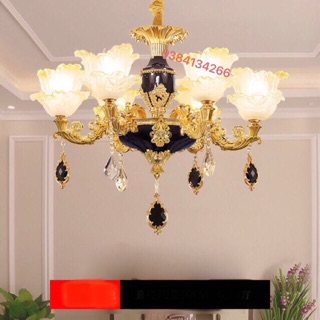 ĐÈN CHÙM MẠ VÀNG CAO CẤP 8 TAY  - Tặng Bóng Led