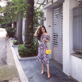 VÁY HOA TRỄ VAI