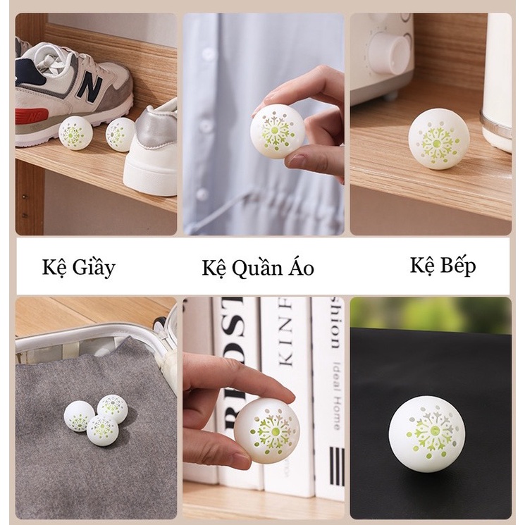 Viên Khử Mùi Làm Sạch Mùi Cho Giày, Tủ Giày Nhật Bản - Bóng khử mùi Hương Trà Xanh - Túi 6 Viên