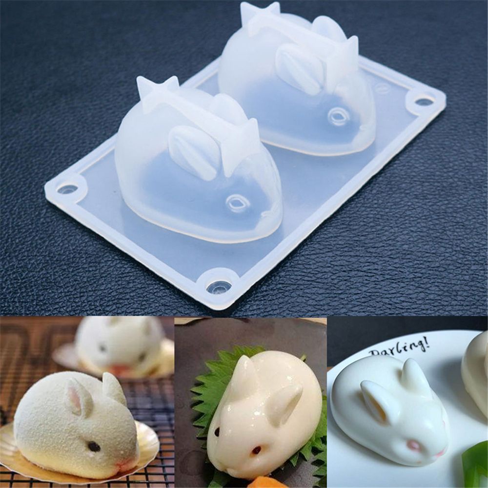 Khuôn Silicone Tạo Hình Làm Bánh Kẹo Hình Thỏ Phục Sinh 3d Nhiều Màu