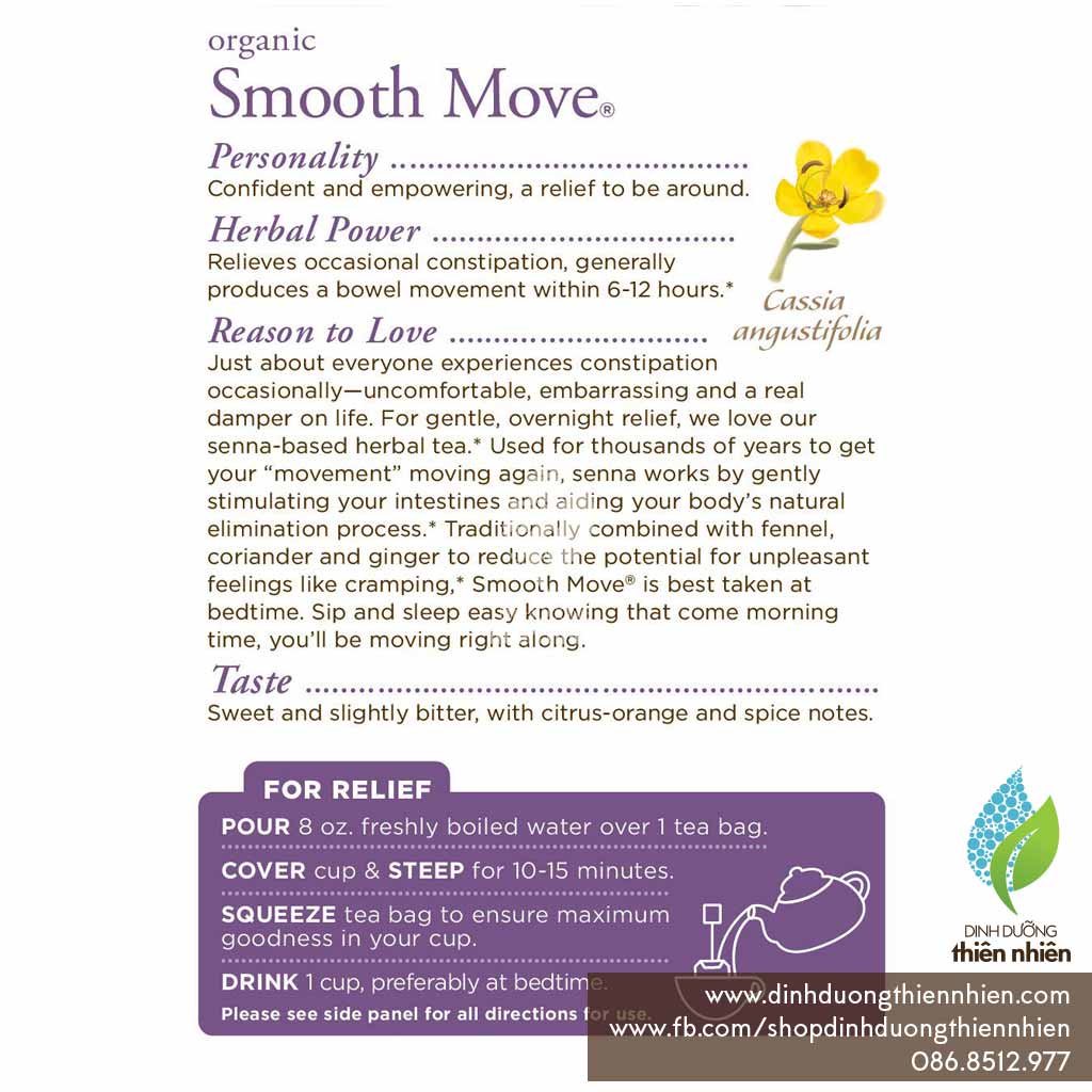 Trà Hữu Cơ Thảo Mộc Traditional Medicinals Smooth Move