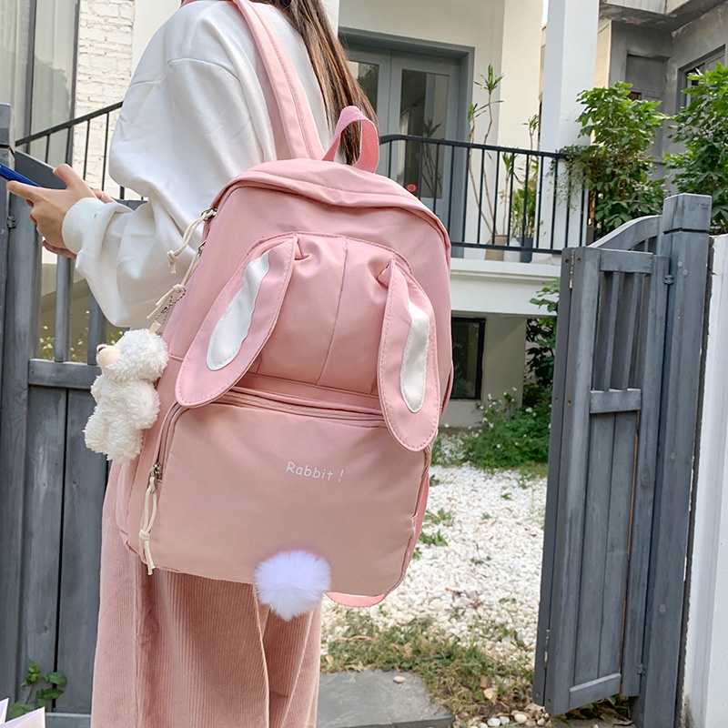 Ba Lô Đi Học Sức Chứa Lớn Hình Tai Thỏ / Trái Tim / Trái Tim Phong Cách Nhật Hàn Cho Nữ Sinh Trung Học