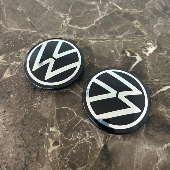 Logo chụp mâm, ốp lazang bánh xe ô tô  dùng cho Volkswagen ( MÀU ĐEN ) - GIÁ 1 CHIẾC