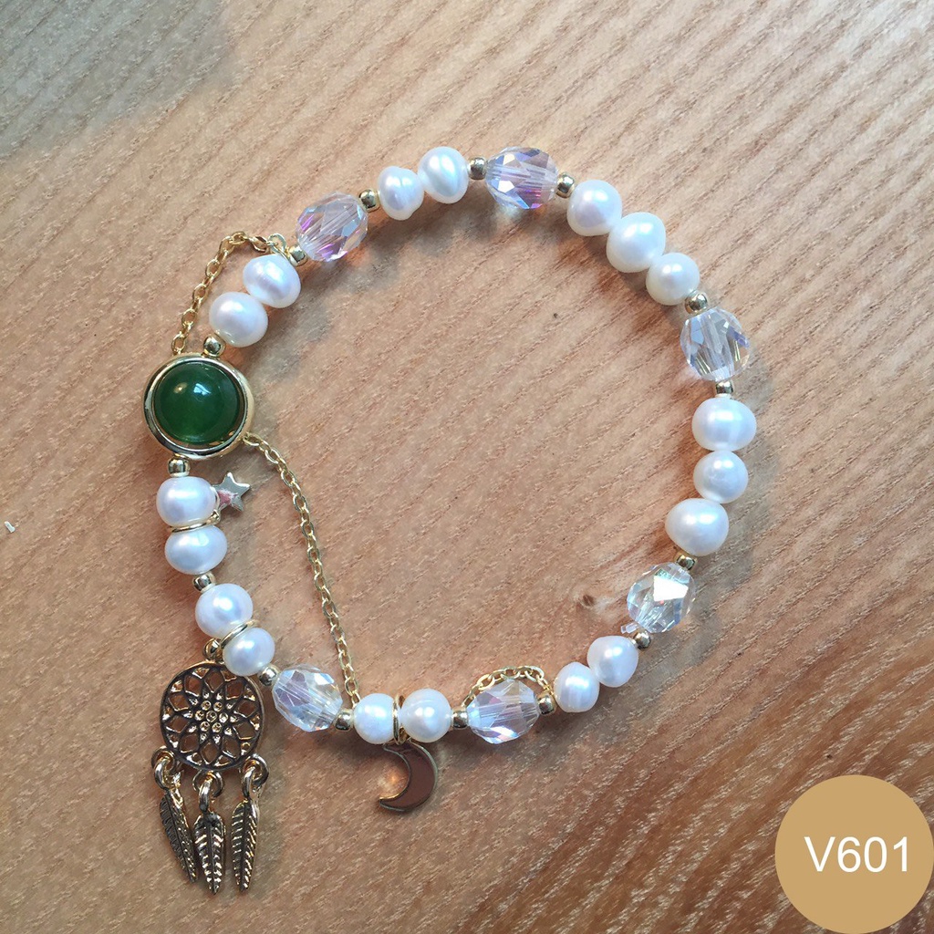 Lắc Tay Ngọc Trai Nhân Tạo Nữ Đính Cực Đẹp Nữ Siêu Xinh 2 màu Namoo Jewelry