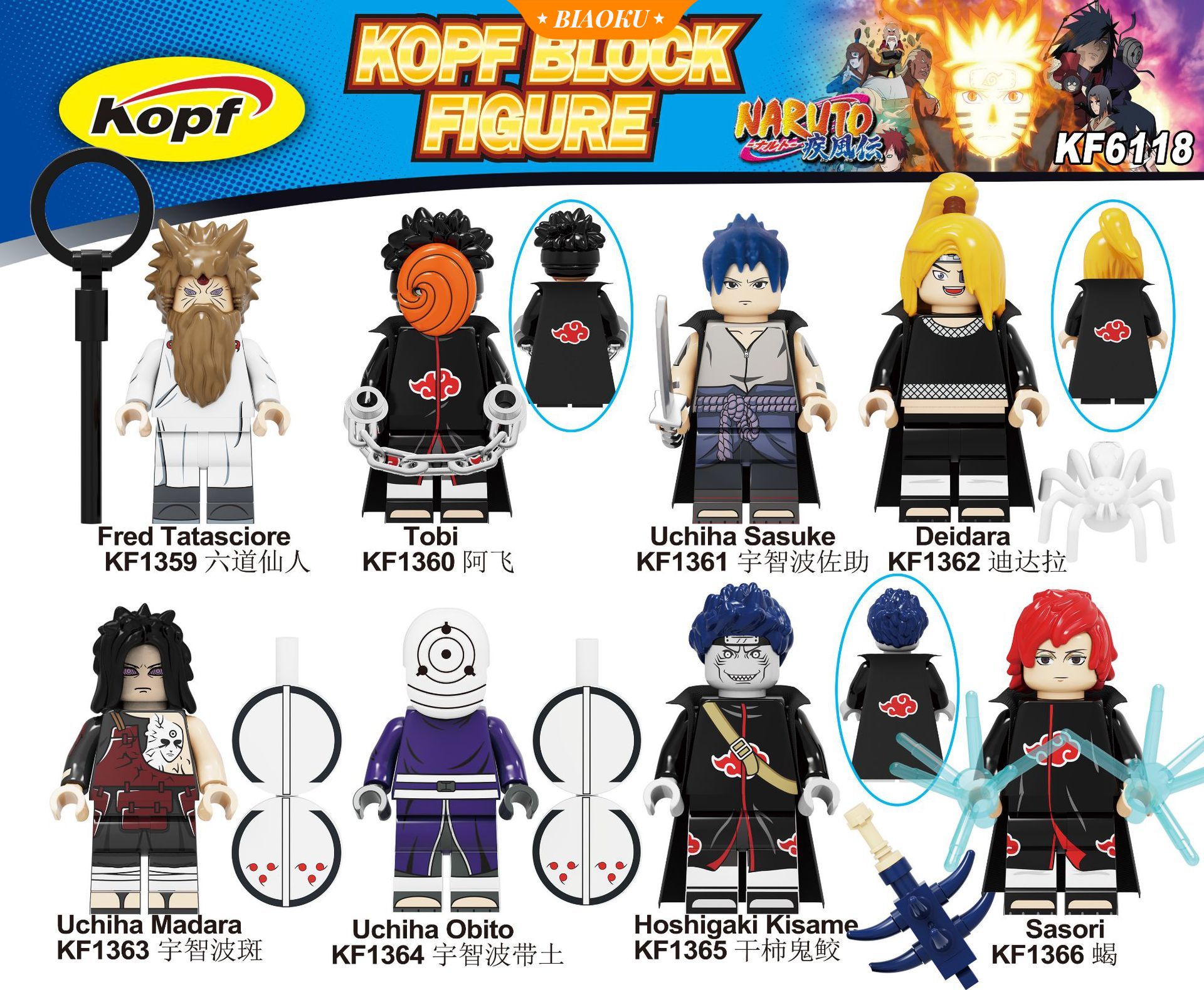 TOBI Bộ Đồ Chơi Lego Mô Hình Nhân Vật Hoạt Hình Naruto Kf6118