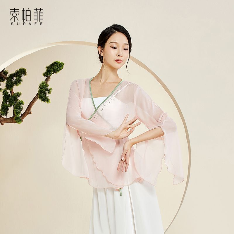 M &amp; E Sophie Bộ Đồ Múa Truyền Thống Cột Dây Tay Loe Đính Kim Cương Phong Cách Trung Hoa Mới Thanh Lịch Rhyme caiduoduo