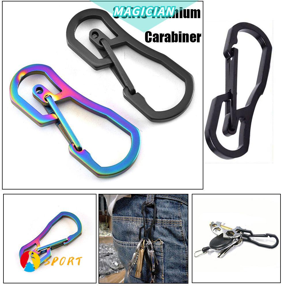 Móc Khóa Carabiner Mạ Titan Chất Lượng Cao Dùng Khi Cắm Trại Leo Núi|Dụng Cụ Giữ Chìa Khóa Đa Màu Sắc Tiện Dụng